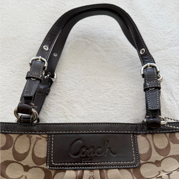 GUC COACH monogram Khaki/brown canvas tote bag - Picture 3 of 14